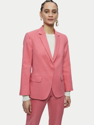 JIGSAW Portofino Linen Blazer in Pink ~ women’s spring and summer blazers
