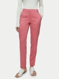 JIGSAW Portofino Linen Trouser in Pink ~ women’s smart spring and summer trousers
