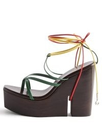 BROTHER VELLIES Gemini leather-strap wooden sandals | chunky ankle tie platforms | retro summer footwear
