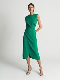 REISS LAYLA Sleeveless Bodycon Dress Green