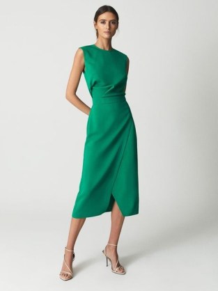 REISS LAYLA Sleeveless Bodycon Dress Green - flipped