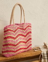 BODEN Soft Straw Bag Zig Zag / summer tote bags