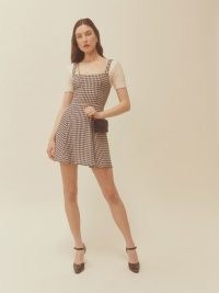 Reformation Tai Dress in April Check ~ sleeveless checked mini dresses