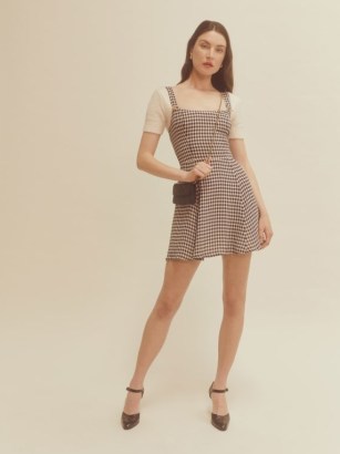Reformation Tai Dress in April Check ~ sleeveless checked mini dresses - flipped