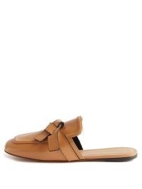 LOEWE Gate leather backless loafers | womens luxe knot detail square toe flats