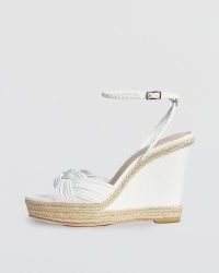 PAIGE Taryn Wedge White Leather | high heel ankle strap wedges | wedged summer heels