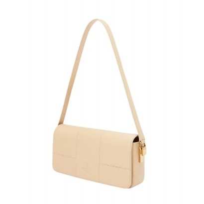 Tomologo T-LINE BAGUETTE BAG ~ beige leather 90s style shoulder bags ~ chic handbags inspired by the 1990s - flipped