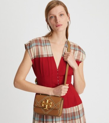 Tory Burch ELEANOR BAG in Classic Cuoio ~ chic brown leather crossbody bags
