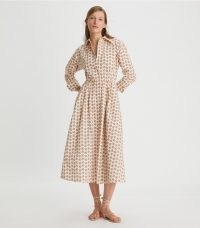 Tory Burch DANDELION POPLIN ELEANOR DRESS in Curly Ditsy ~ cotton floral print shirt dresses ~ women’s designer summer clothes