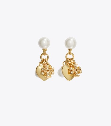 Tory Burch KIRA CHARM EARRING ~ designer fashion drop earrings with charms - flipped
