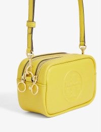 TORY BURCH Perry Bombé leather cross-body bag golden sunset – yellow crossbody bags
