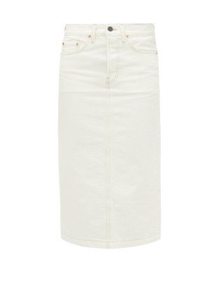 WARDROBE.NYC High-rise white denim skirt