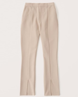 ABERCROMBIE & FITCH Split-Hem Pants ~ womens light brown slit leg trousers
