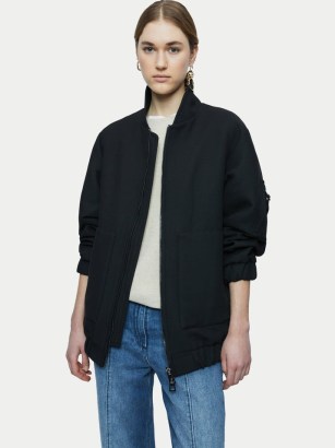JIGSAW Zephyr Bomber Jacket ~ women’s casual black front zip jackets