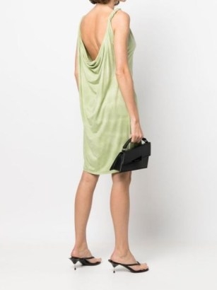 Acne Studios drape-detail dress apple green - flipped