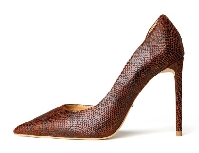 Tony Bianco Alyx Choc Snake 10.5cm Heels ~ chocolate brown animal embossed leather pumps ~ reptile effect courts ~ high stiletto heel pointed toe court shoes