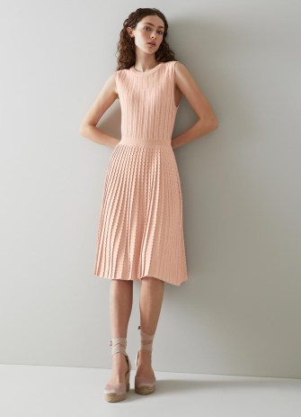L.K. Bennett Andrea Pink Lurex Knitted Dress | sleeveless summer occasion dresses