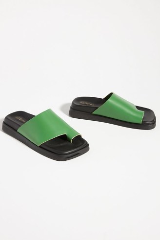 Alohas x Anthropologie Toe-Loop Sandals | womens green slip on summer sandals