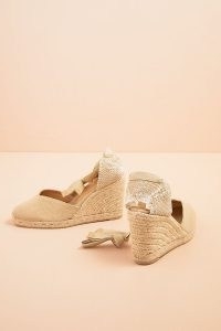 Castaner Chiara Wedge Espadrilles in Sand | neutral summer wedges | ankle tie wedged heel espadrille sandals