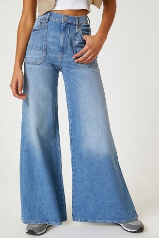 Pilcro The Jane Ultra-High Rise Wide-Leg Jeans | women’s blue denim flares | womens casual retro clothes