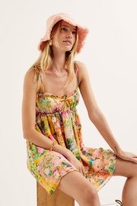 For Love & Lemons Madison Mini Dress / spaghetti strap floral print babydoll dresses