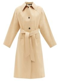 KASSL EDITIONS Original Below cotton-blend trench coat ~ beige tie waist belted coats ~ women’s modern classic clothes