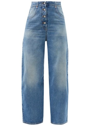 MM6 MAISON MARGIELA Straight-leg cropped jeans ~ women’s crop leg button fly jeans ~ womens casual designer denim clothes - flipped