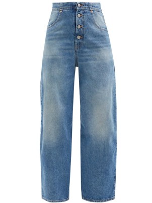 MM6 MAISON MARGIELA Straight-leg cropped jeans ~ women’s crop leg button fly jeans ~ womens casual designer denim clothes
