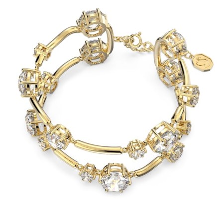 SWAROVSKI Constella bangle Round cut white crystals – clear stone bangles – gold-tone crystal bracelets