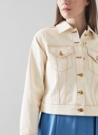 L.K. BENNETT Cora Cream Denim Jacket ~ casual summer classics ~ women’s ecru jackets