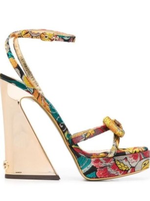 Dolce & Gabbana floral-jacquard tapered-heel sandals ~ floral platforms ~ beautiful Italian shoes