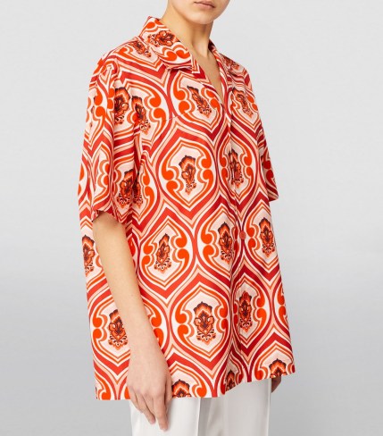 ETRO Printed Short-Sleeved Shirt 0750 Orange | women’s oversized retro print shirts - flipped