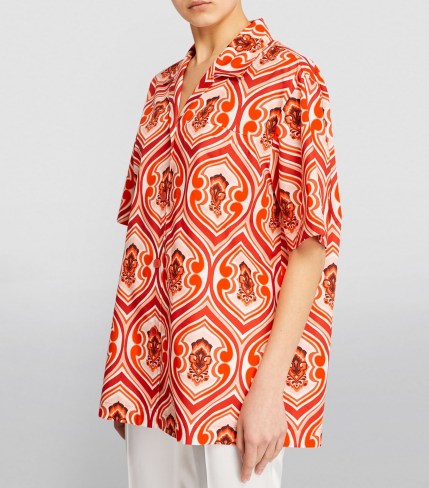 ETRO Printed Short-Sleeved Shirt 0750 Orange | women’s oversized retro print shirts