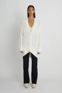 CAMILLA AND MARC Frenchy Knit Cardigan in Cream ~ womens relaxed fit cocoon shaped cardigans ~ chic knitwear