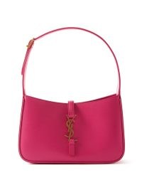 SAINT LAURENT Le 5 à 7 YSL-monogram pink leather shoulder bag ~ vibrant 90s inspired bags