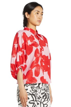 gorman POPPY BALLOON SHIRT – bold floral print blouse – women’s feminine relaxed fit shirts - flipped