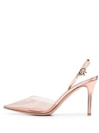 Gianvito Rossi transparent 105mm pumps – pointed clear plexiglass slingback courts – glamorous slingbacks – luxe occasion court shoes