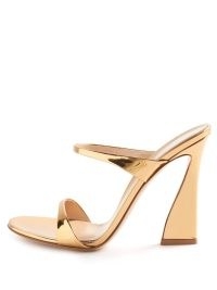 GIANVITO ROSSI Aura metallic-leather high-heel mules ~ luxe gold mule sandals ~ sculptural evening occasion heels