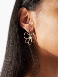 ALISON LOU Funky Flowers opal & 14kt gold earrings ~ flower themed statement jewellery ~ feminine floral accessories