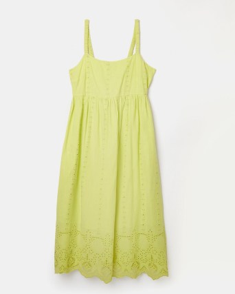 GREEN BRODERIE SMOCK MIDI DRESS ~ women’s cotton sundresses - flipped