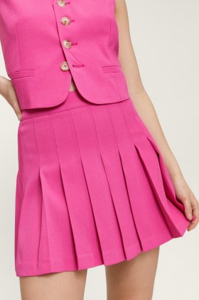 NASTY GAL High Waisted Pleated Mini Tennis Skirt Pink - flipped
