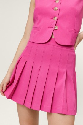 NASTY GAL High Waisted Pleated Mini Tennis Skirt Pink