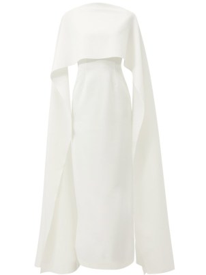 ROKSANDA Elina ivory crepe cape gown ~ elegant event gowns ~ alternative wedding dresses ~ chic bridal gown ~ floor length evening occasion clothes