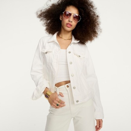 J.CREW Classic denim jacket in white ~ women’s casual jackets
