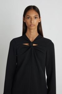 CAMILLA AND MARC Knight Blouse in Black ~ chic knot detail blouses ~ women’s minimalist clothes ~ effortless style clothing