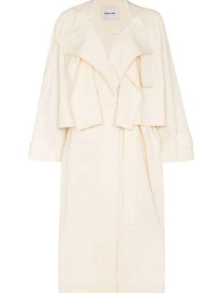 Low Classic double collar trench coat | luxe cream layered coats - flipped