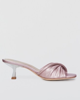 PAIGE Mia Mule Rose Leather ~ luxe metallic pink mules - flipped