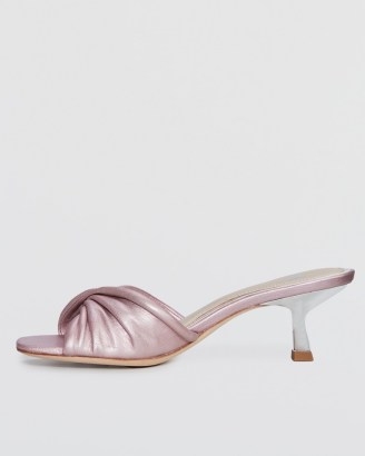PAIGE Mia Mule Rose Leather ~ luxe metallic pink mules
