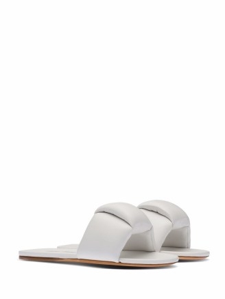 Miu Miu padded leather slides | white slip on flats - flipped