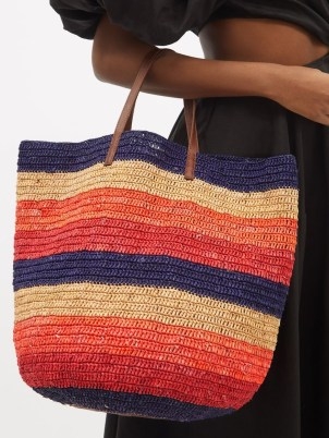 SENSI STUDIO El Viajero striped straw bag – VIBRANT SUMMER TOTE BAGS - flipped